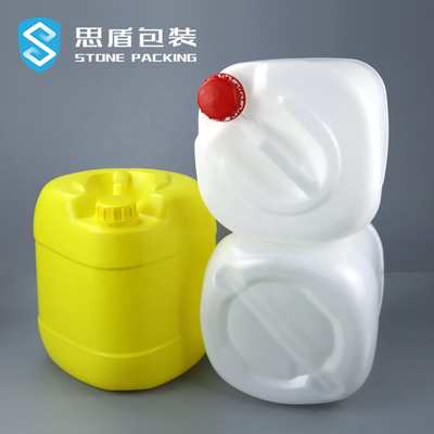 화학액 UFU 5 갤런 플라스틱 HDPE 용기 하얀 노랑색