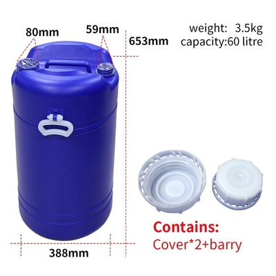 HDPE는 파스틱 핸들 OEM ODM과 60L 55 갤런 플라스틱 드럼을 청색화합니다