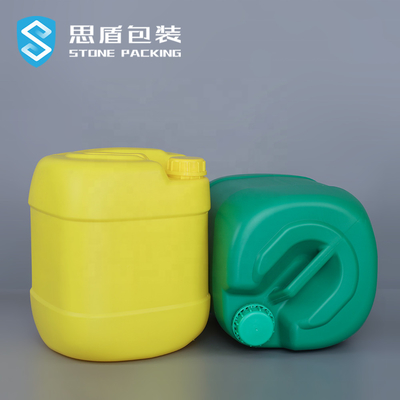 화학액 UFU 5 갤런 플라스틱 HDPE 용기 하얀 노랑색