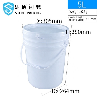 핸들 10L 18L 20L과 1.1 밀리미터 두께 5 갤런 소성 도료 버킷