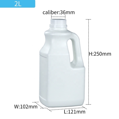 화학 제품류 121*102*150mm을 위한 OEM ODM 2L HDPE 플라스틱 병